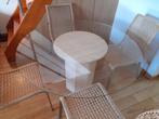 Table de salle à manger et 4 chaises, Glas, 100 tot 150 cm, Rond, Vier personen