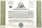 Barnett Banks of Florida 1987, Ophalen of Verzenden, 1970 tot heden, Certificaat van aandeel