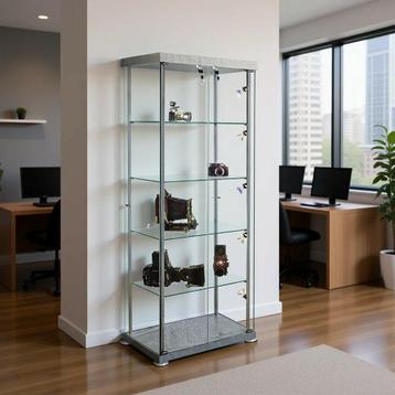 Vitrinekast glas rechthoekig glasvitrine met slot beschikbaar voor biedingen