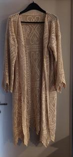 Lange gehaakte vest - maat 44/46, Kleding | Dames, Ophalen, Zo goed als nieuw, Maat 46/48 (XL) of groter, Beige