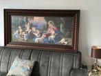 Groot religieus schilderij klooster/ spiegelframe  145 cm L, Ophalen