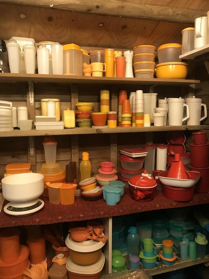 tupperware 2de hands, Maison & Meubles, Cuisine| Tupperware, Utilisé, Autres types, Bleu, Jaune, Vert, Blanc, Brun, Crème, Orange