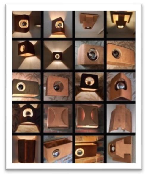 Terracotta wand- en plafondlampen 12 stuks - Jaren 1970, Huis en Inrichting, Lampen | Hanglampen, Zo goed als nieuw, Minder dan 50 cm