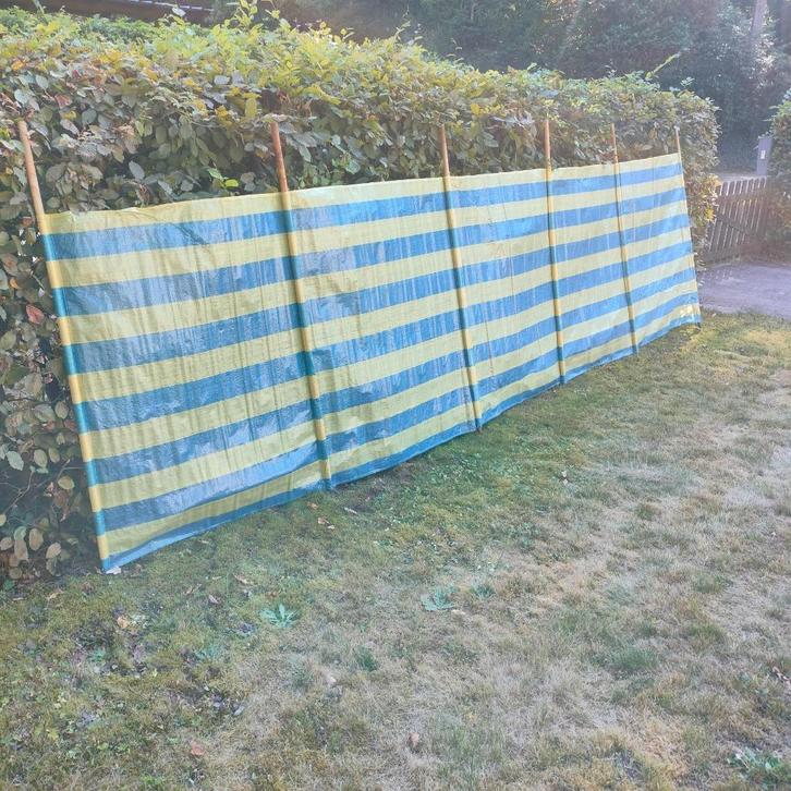 Windscherm. Strandscherm. Afm. 4,50 x 1,15, Caravanes & Camping, Pare-brise, Utilisé, Enlèvement