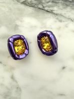Grote paarse oorbellen van swarovski, Met kristal, Paars, Ophalen of Verzenden, Zo goed als nieuw