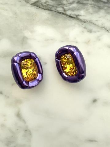 Grote paarse oorbellen van swarovski beschikbaar voor biedingen