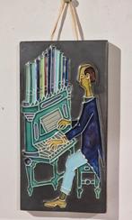 Piano of orgel speler keramiek tegel 20 x 11 x 2  keramisch, Antiquités & Art, Enlèvement ou Envoi