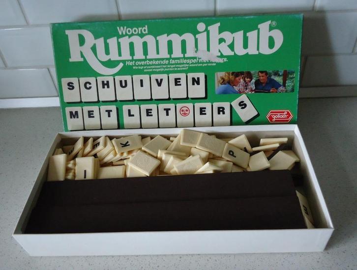 "Woord Rummikub" van Goliath in prima staat !, Hobby en Vrije tijd, Gezelschapsspellen | Overige, Zo goed als nieuw, Een of twee spelers