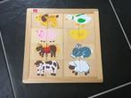 Houten puzzel boerderijdieren, Kinderen en Baby's, Ophalen of Verzenden, Zo goed als nieuw