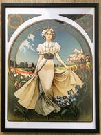 Uniek Alphonse Mucha Wereld Art Nouveau dag litho Poster 202, Verzenden, Nieuw, Poster
