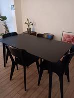 Een koopje!! Mooie tafel en 4 stoelen, Maison & Meubles, Tables | Tables à manger, Comme neuf, Zwart, Enlèvement
