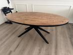 Eettafel 200cm op 102cm hout, Huis en Inrichting, Tafels | Eettafels, Ophalen, Zo goed als nieuw, Ovaal