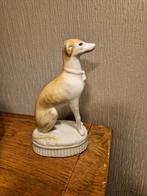 Antiek porselein beeldje van windhond, Ophalen of Verzenden