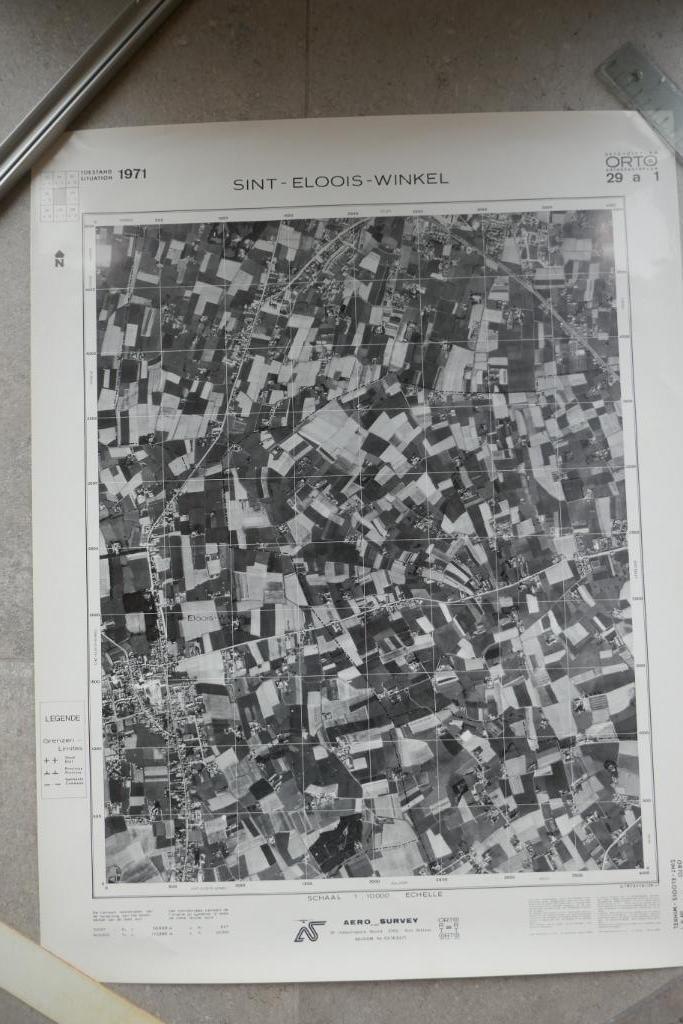 Orthofoto's (luchtfoto) situatie 1971 Sint-Eloois-Winkel 29, Boeken, Atlassen en Landkaarten, Gelezen, Overige typen, België, 1800 tot 2000