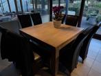 Eettafel met 8 lederen stoelen, Huis en Inrichting, Ophalen, Overige materialen, Gebruikt, 150 tot 200 cm