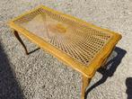 Vintage salontafel, hout en glas, Huis en Inrichting, Tafels | Salontafels, Ophalen, 100 tot 150 cm, 50 tot 75 cm, Vintage