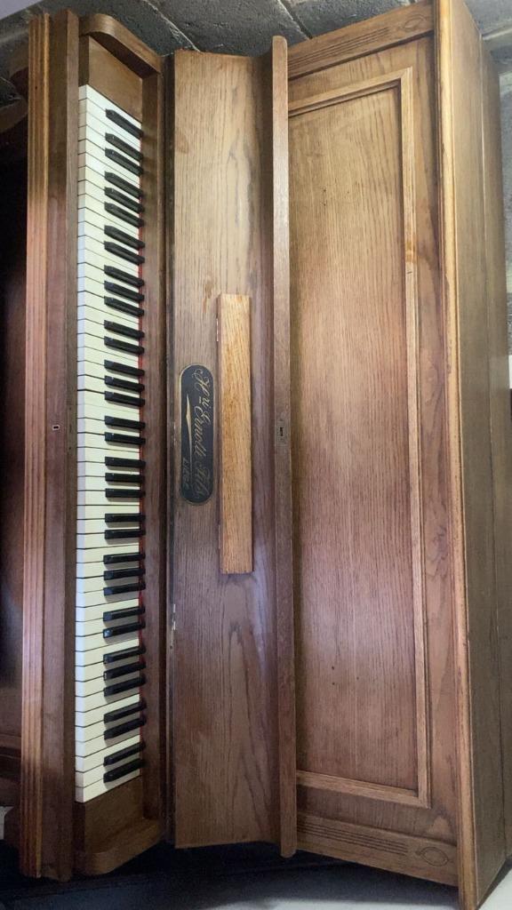 Piano à deux pédales "Henri Ernotte fils", Muziek en Instrumenten, Piano's, Zo goed als nieuw, Piano, Bruin, Digitaal, Ophalen
