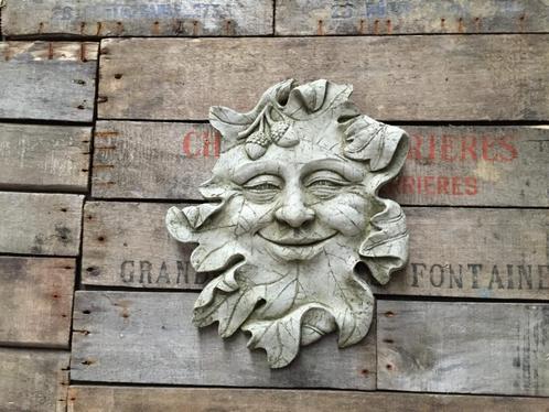 Betonnen tuinbeeld - Glimlachende greenman, Jardin & Terrasse, Statues de jardin, Neuf, Homme, Béton, Envoi