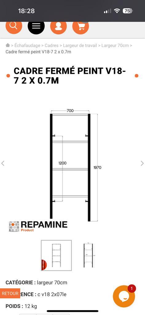 Échafaudage repamine, Bricolage & Construction, Échafaudages, Neuf, Échafaudage de façade, Enlèvement