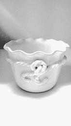 bloempot wit met decoratie, Moins de 25 cm, Comme neuf, Enlèvement, Moins de 40 cm