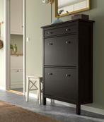 HEMNES Schoenenkast 2 vakken, zwart, 89x30x127cm, Ophalen, Zo goed als nieuw