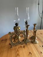 Kandelaars  petroleum lampen kader, Antiek en Kunst, Antiek | Gereedschap en Instrumenten, Ophalen
