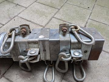 9x Schommelbeugel + Karabijn vierkant 90mm - Gegalvaniseers beschikbaar voor biedingen