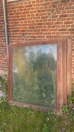 4 hardhouten ramen dubbel glas, Doe-het-zelf en Bouw, Raamkozijnen en Schuifdeuren, Ophalen, Gebruikt, Raamkozijn