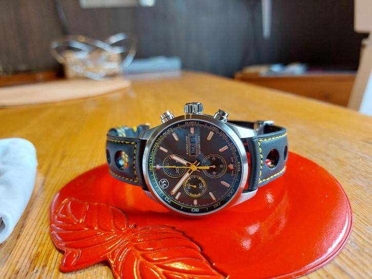 Raidillon chronograaf 04/55., Handtassen en Accessoires, Horloges | Heren, Nieuw, Polshorloge, Overige merken, Staal, Leer, Ophalen