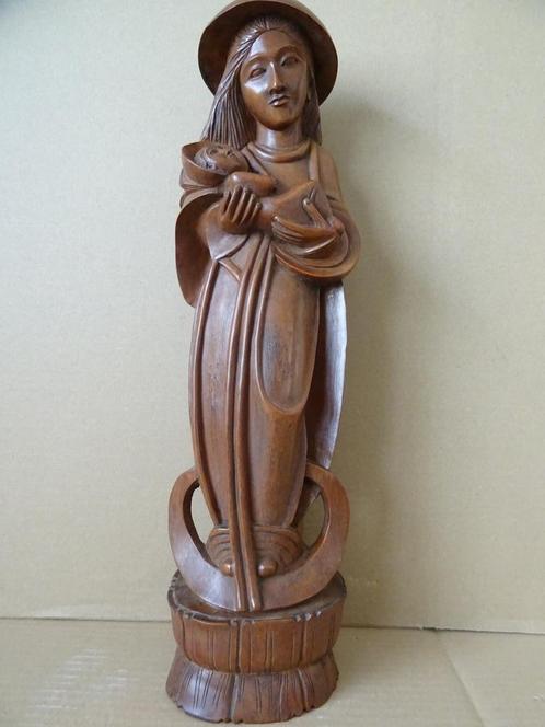 Antiek houten Mariabeeld de Moeder Gods Indonesië ? 43cm, Antiek en Kunst, Antiek | Religieuze voorwerpen, Ophalen of Verzenden