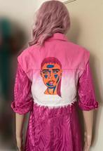 Cropped vest met handgeschilderd gezicht (maat s/m) NIEUW, Kleding | Dames, Nieuw, Jasje, Maat 38/40 (M), Ophalen of Verzenden