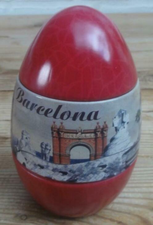 3 Delig Spaans blikken ei, Barcelona, Verzamelen, Blikken, Gebruikt, Overige, Overige merken, Ophalen of Verzenden