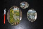 3 ovale gebogen glazen medaillon lijsten Lourdes bedevaart, Antiek en Kunst, Antiek | Religieuze voorwerpen, Ophalen of Verzenden