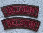 BELGIUM WOII RODE schoudertitels 40-45, PER SET op Kaki stof, Ophalen of Verzenden, Landmacht, Embleem of Badge