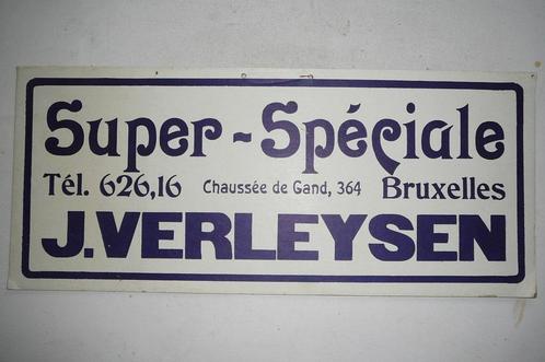 Super Spéciale J. Verleysen Bruxelles kartonnen reclamebord, Verzamelen, Biermerken, Zo goed als nieuw, Reclamebord, Plaat of Schild