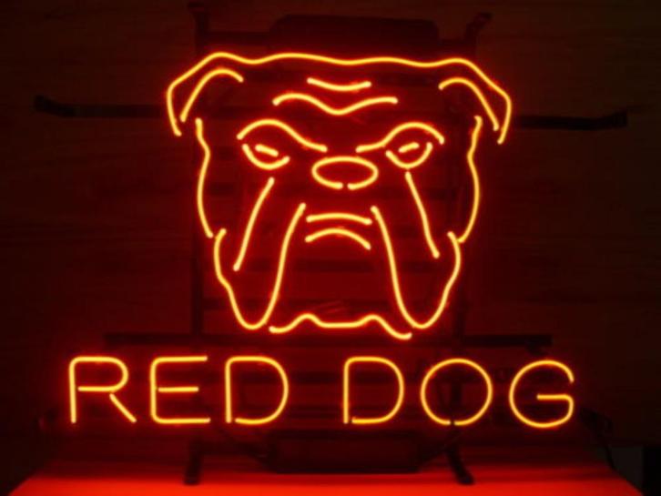 Red dog USA bier neon en veel andere mancave bar cafe neons, Verzamelen, Merken en Reclamevoorwerpen, Nieuw, Lichtbak of (neon) lamp