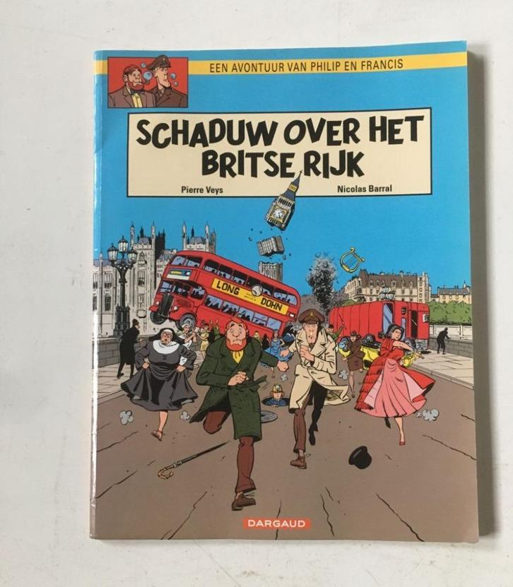 Strip Philip en Francis - Schaduw over het Britse Rijk, Boeken, Stripverhalen, Gelezen, Eén stripboek, Ophalen of Verzenden