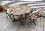 Terrastafel en 6 stoelen, teakhout, Ophalen, Gebruikt, Teakhout