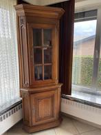 Eiken hoekkast met vitrine, Ophalen, Gebruikt