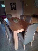 massief eikenhouten eettafel met stoelen, Enlèvement, Comme neuf