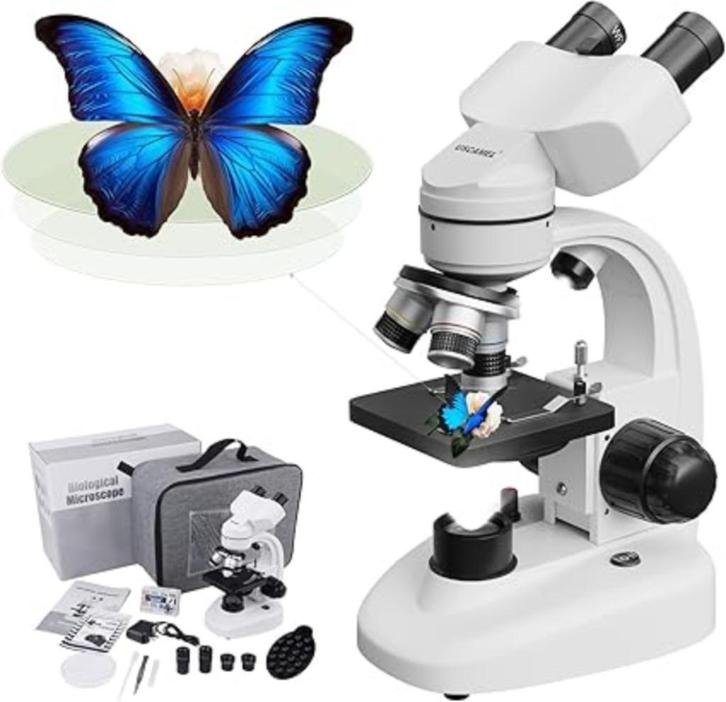 Microscope composé binoculaire à grossissement 1000X, TV, Hi-fi & Vidéo, Matériel d'optique | Microscopes, Neuf, Microscope biologique