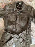 Lederen jas, Kleding | Dames, Jasjes, Kostuums en Pakken, Maat 38/40 (M), Ophalen of Verzenden, Jasje, Grijs