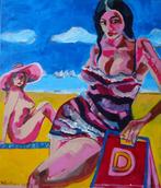 Dirk De Hulsters, doek, Beach Fashion '23,  70 x 60 cm,, Antiek en Kunst, Kunst | Schilderijen | Modern, Ophalen of Verzenden