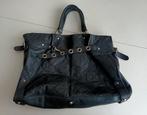 Leren handtas - Caroline Biss - zwart, Handtassen en Accessoires, Tassen | Damestassen, Verzenden, Gebruikt, Zwart, Handtas