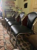 4 stoelen in chrome en leder, Ophalen, Zo goed als nieuw
