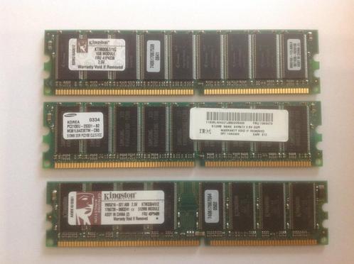 RAM DDR1 PC-2100 PC-2700 PC-3200 Desktop, Informatique & Logiciels, Mémoire RAM, Comme neuf, Desktop, 1 GB ou moins, DDR, Enlèvement ou Envoi