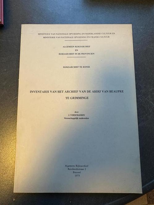 (GRIMMINGE GERAARDSBERGEN) Inventaris van het archief van Be, Boeken, Geschiedenis | Stad en Regio, Gelezen, Ophalen of Verzenden