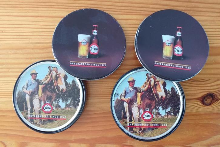 Cristal Alken ( 2 doosjes ) onderzetters, Verzamelen, Biermerken, Zo goed als nieuw, Reclamebord, Plaat of Schild, Overige merken