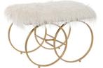 Banquette en métal doré et fausse fourrure crème, Maison & Meubles, Neuf, Enlèvement, 50 à 75 cm, Moins de 50 cm