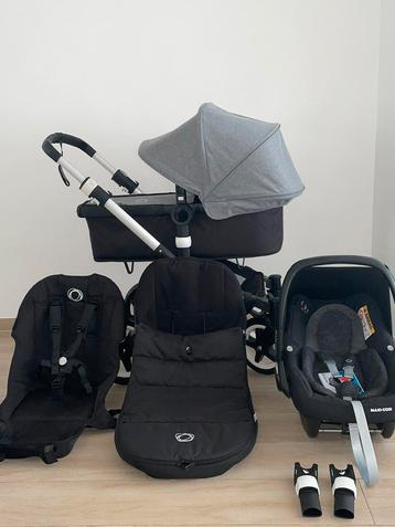 Poussette Bugaboo Buffalo (Mélange 3 en 1 noir/gris)  disponible aux enchères